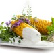 Kolacja - gotowana kukurydza z sosem jogurtowym
